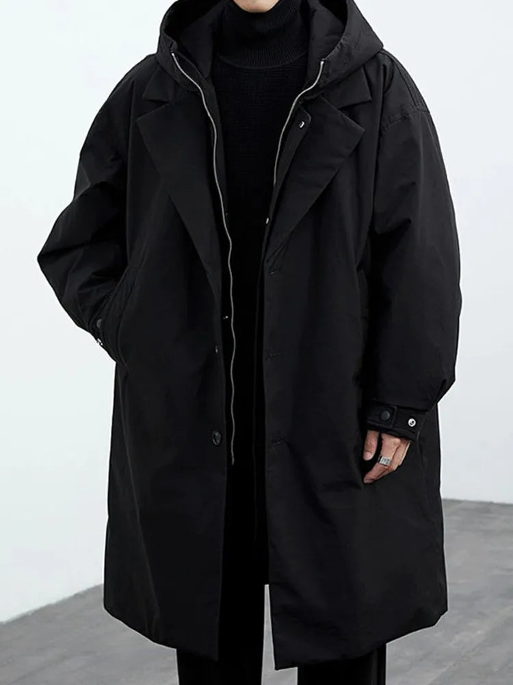 Gabardina larga a prueba de viento de color sólido, nueva moda de primavera