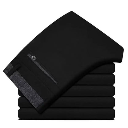 Pantalones de traje para hombre, elegantes pantalones de vestir