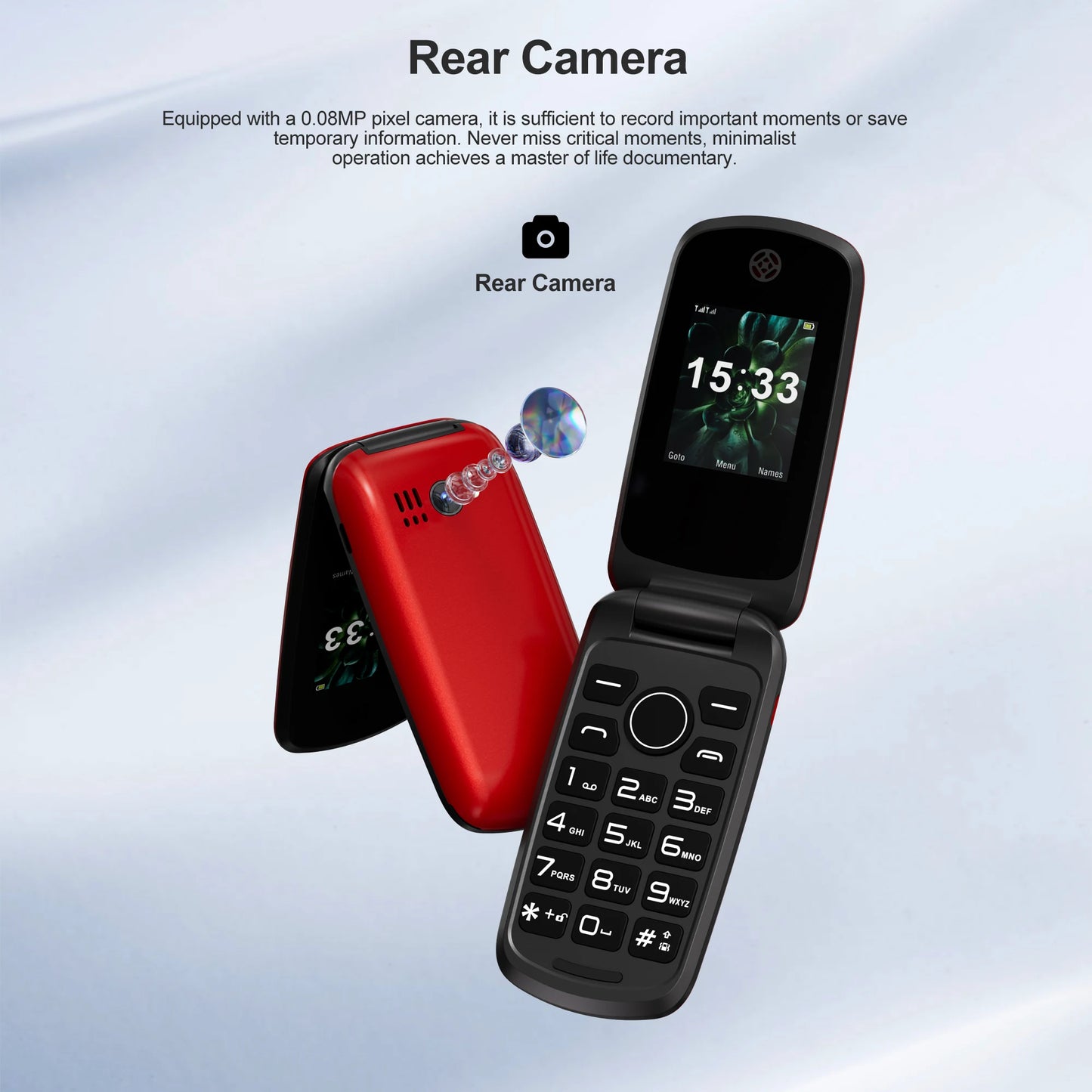 Teléfono móvil plegable SERVO F4 con 2 SIM, modo de espera, grabación