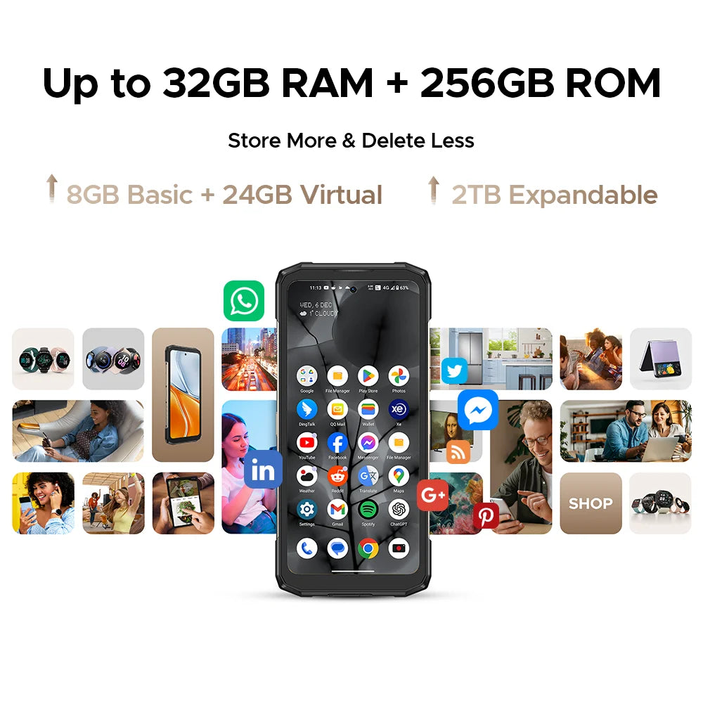Doogee Blade20 Turbo 5g - Teléfono robusto con Android 15 Gemini, 6,6'', HD+