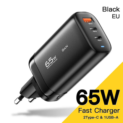 Cargador USB tipo C Essager GaN de 65 W para portátil, carga rápida PPS de 45