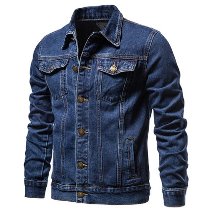Chaquetas vaqueras lisas de otoño 2025 para hombre, chaquetas vaqueras