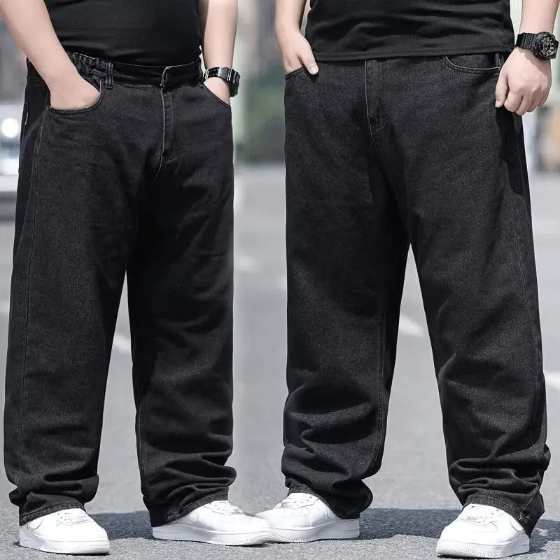 Pantalones vaqueros de gran tamaño para hombre, pantalones vaqueros