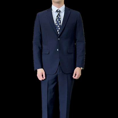 Traje (Blazer + Pantalones) Moda Hombre Color Sólido Negocios Boda