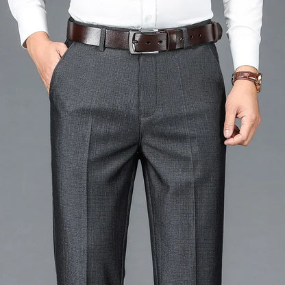 Pantalones de traje de negocios para hombre, de pierna estrecha y recta