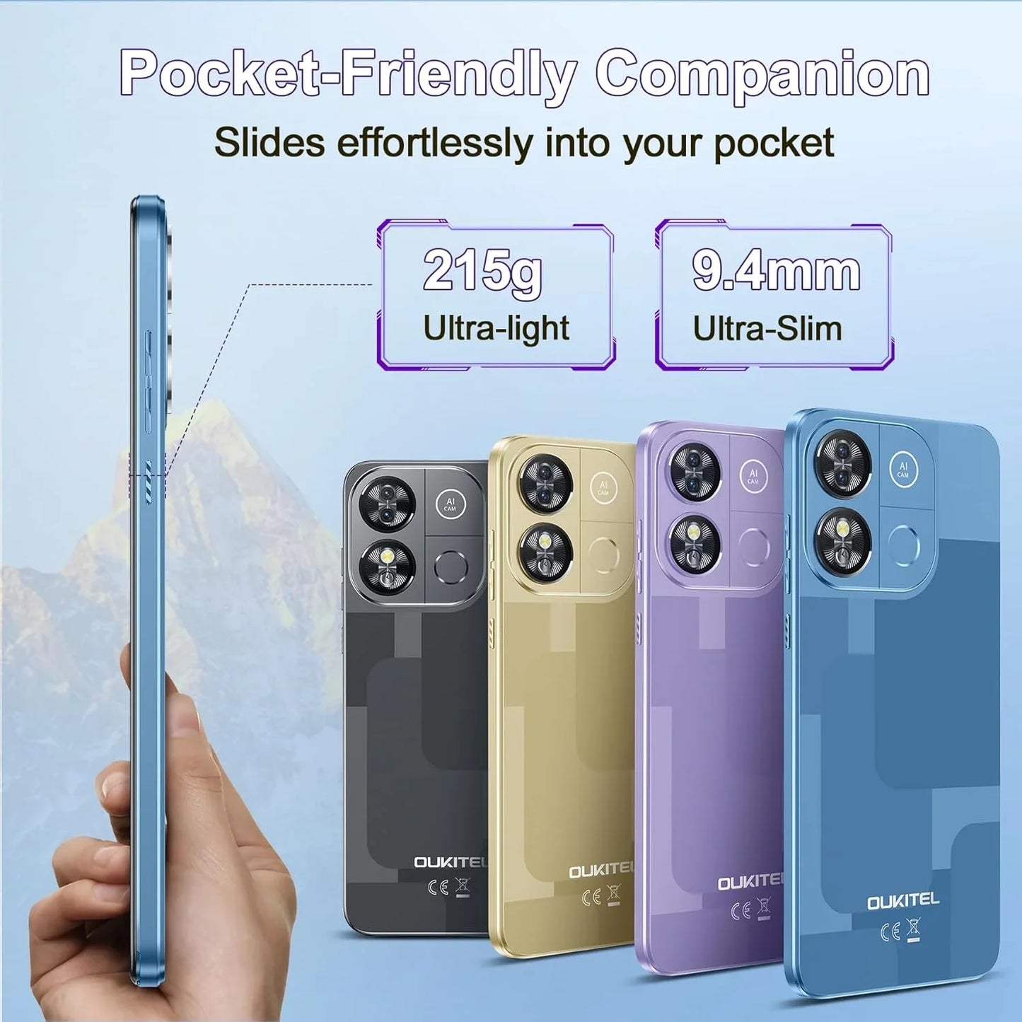 Teléfono inteligente OUKITEL C57 Pro 4300mAh 4G 16GB (4 + 12) RAM / 128GB
