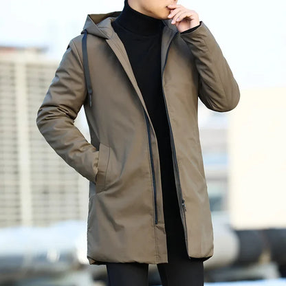 Gabardina de otoño e invierno para hombre, cortavientos, chaqueta de abrigo