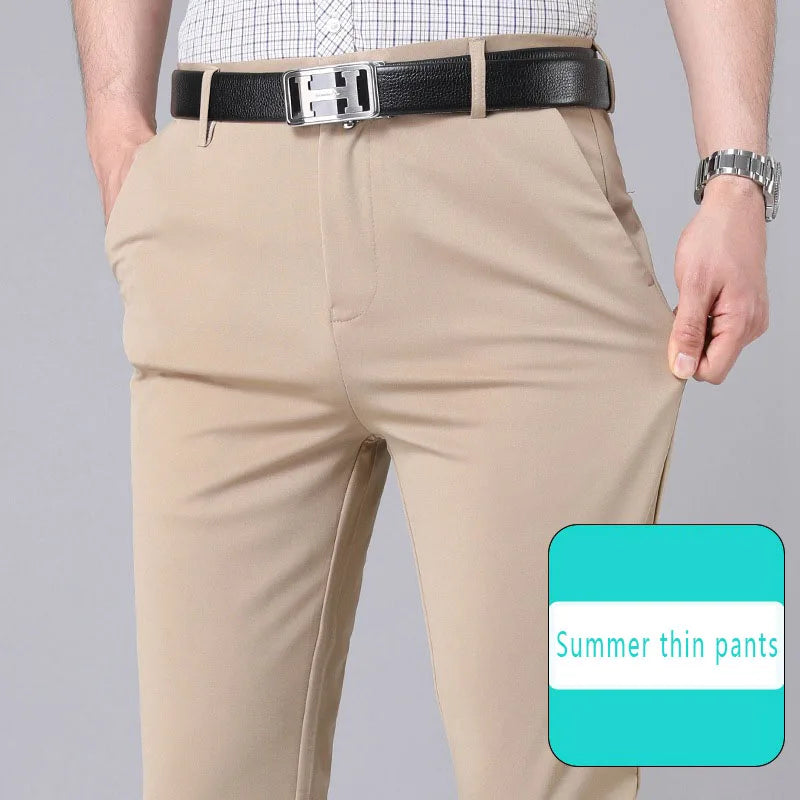 Pantalones casuales elegantes para hombre, elásticos, deportivos