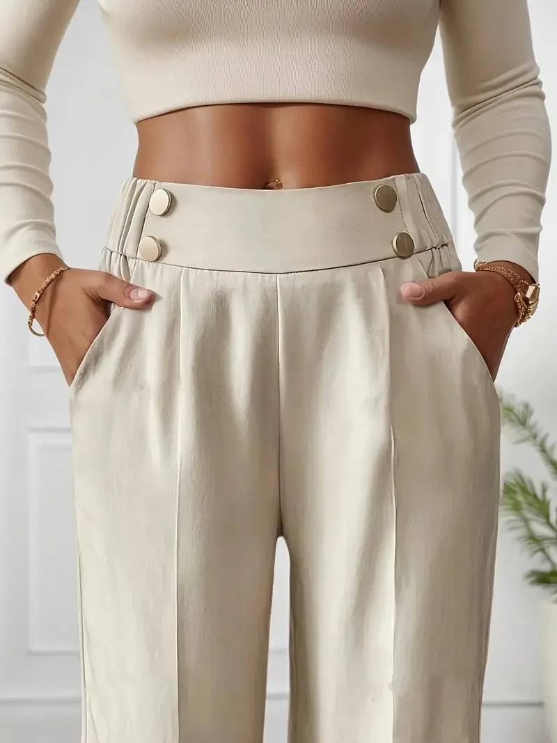 Pantalones anchos de cintura alta para mujer - Novedad 2025