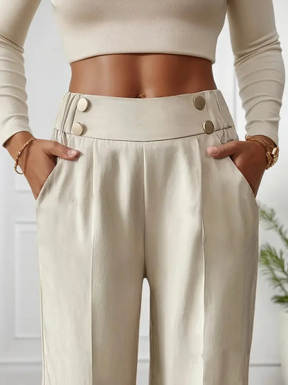 Pantalones anchos de cintura alta para mujer - Novedad 2025