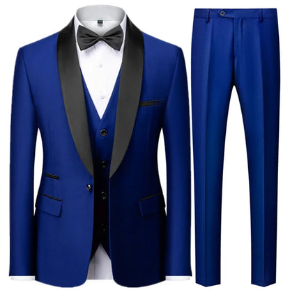 Conjunto de tres piezas para fiesta de boda de otoño para hombre
