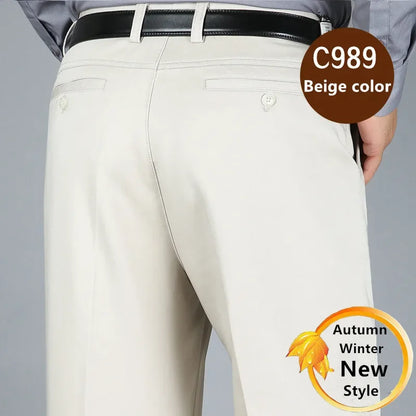 Pantalones de traje para hombre, pantalones formales de vestir