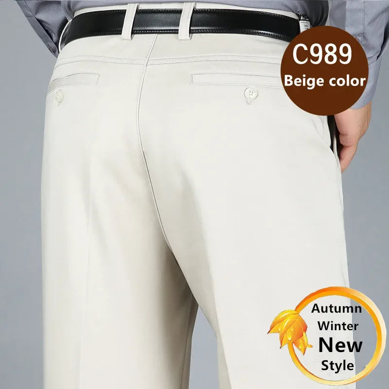 Pantalones de traje para hombre, pantalones formales de vestir