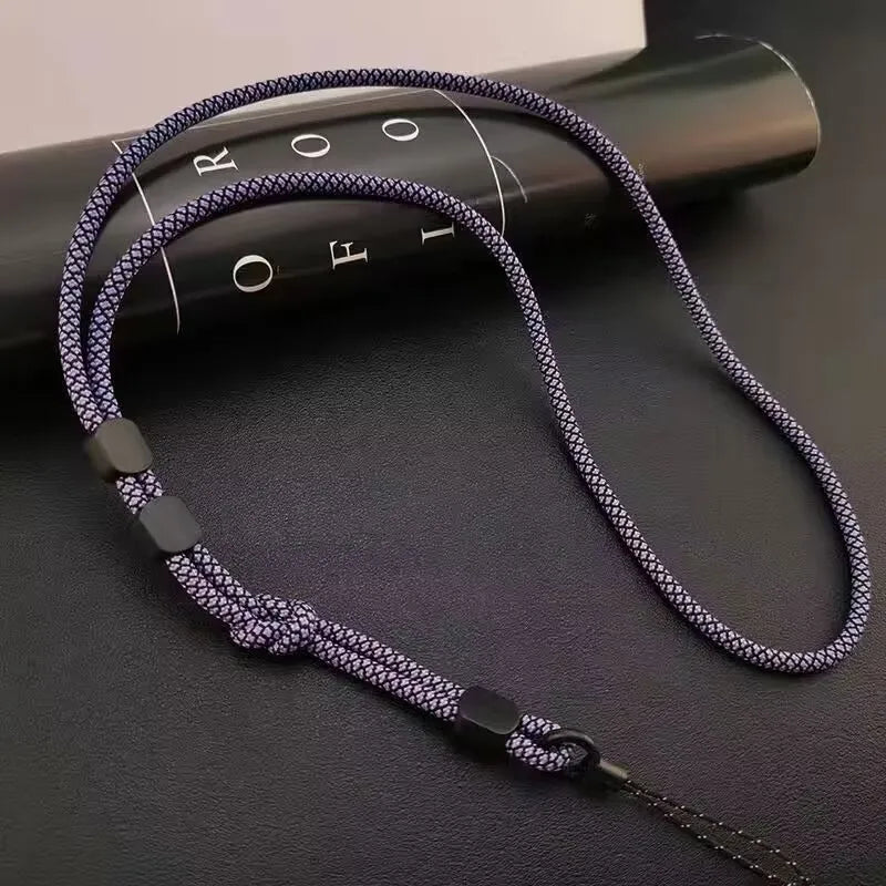 Cadena larga para colgar en el cuello, tejida a mano, para teléfono móvil