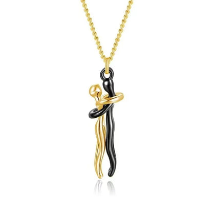 Collar de moda con colgante de abrazo para hombre y mujer, gargantilla