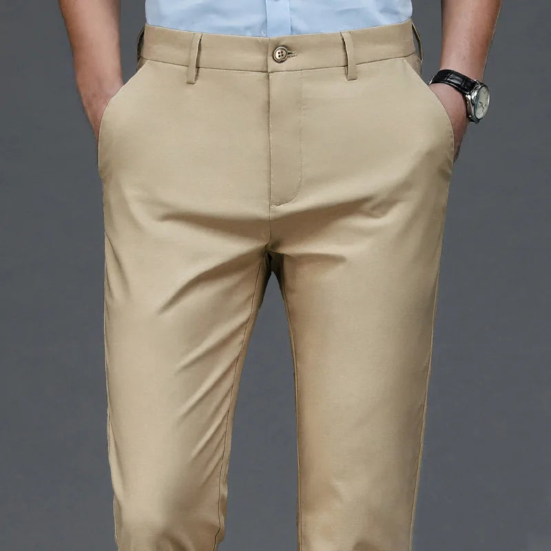 Pantalones casuales elegantes para hombre, elásticos, deportivos