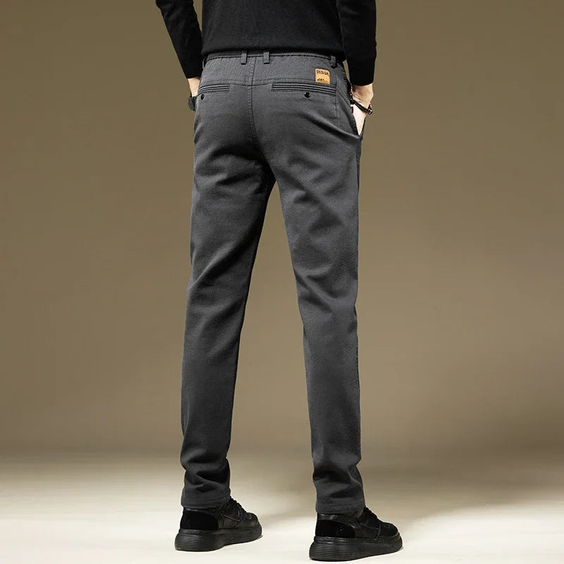 Pantalones KUBRO para hombre, informales, de algodón, color liso