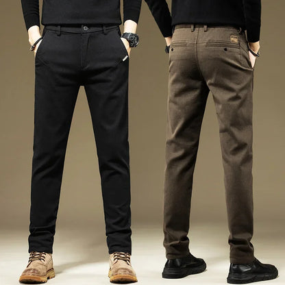 Pantalones KUBRO para hombre, informales, de algodón, color liso