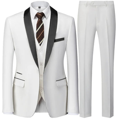 Conjunto de tres piezas para fiesta de boda de otoño para hombre