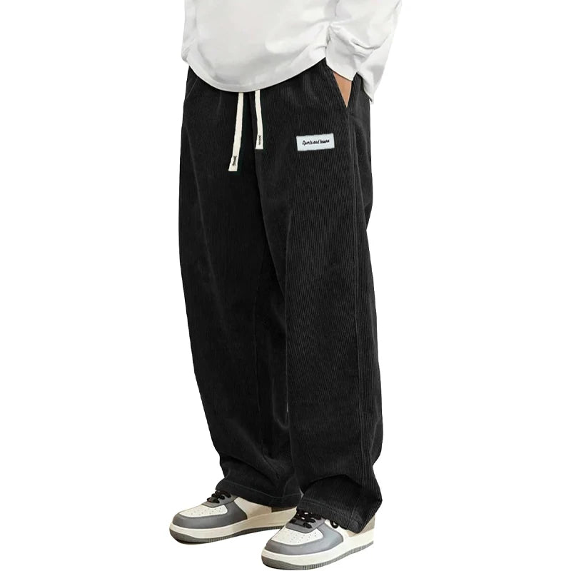 Pantalones casuales de pana de otoño para hombre, pantalones de chándal