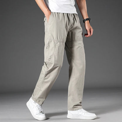 Pantalones cargo 95 % algodón para hombre, ropa de trabajo de verano