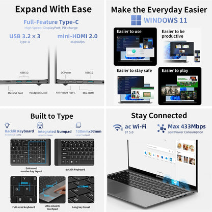 Portátil Teclast F17Plus de 17,3 pulgadas con Intel N95, 16 GB de RAM, 512 GB
