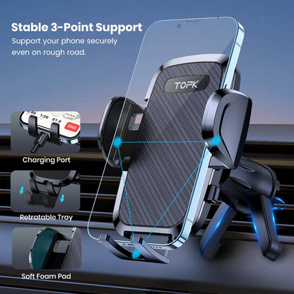 Soporte universal para coche TOPK, soporte de gravedad para teléfono móvil