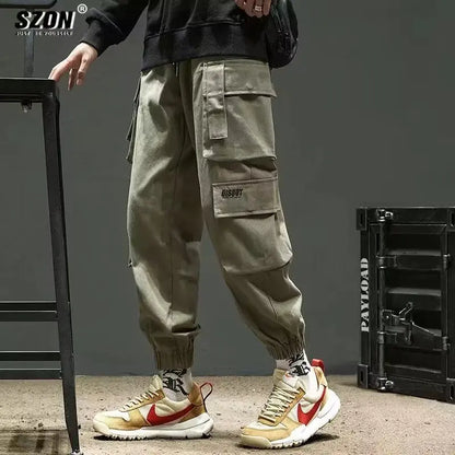 Pantalones cargo con cordón y múltiples bolsillos, pantalones cargo