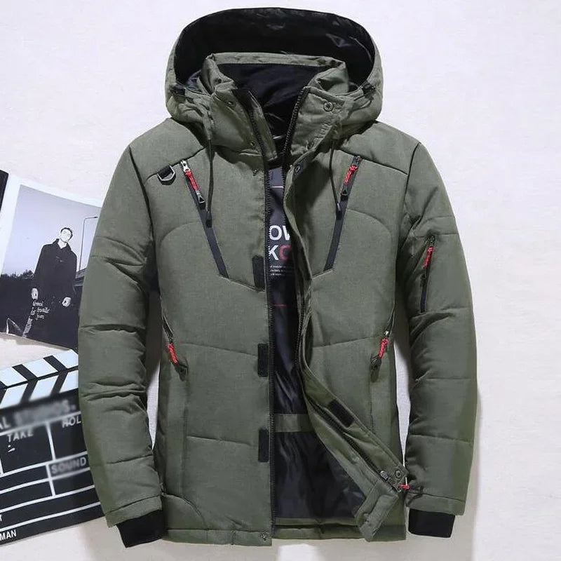 Chaqueta de invierno para hombre, informal, de plumón, cálida