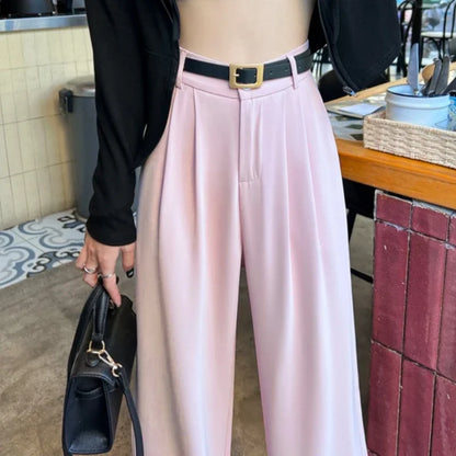Pantalones anchos y cintura alta para mujer