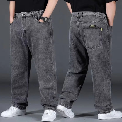 Pantalones vaqueros de gran tamaño para hombre, pantalones vaqueros