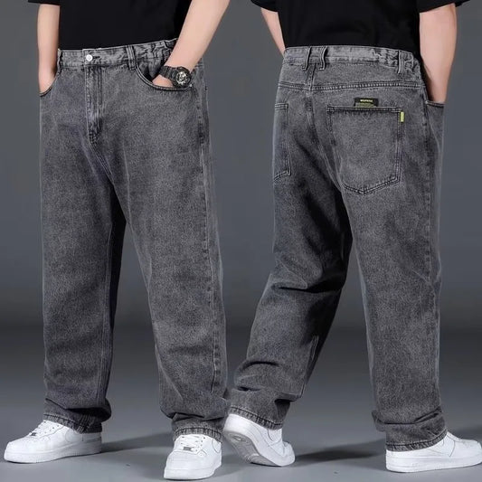 Pantalones vaqueros de gran tamaño para hombre, pantalones vaqueros