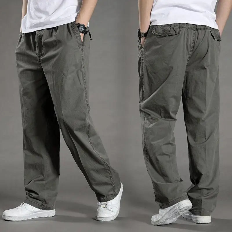 Pantalones cargo 95 % algodón para hombre, ropa de trabajo de verano