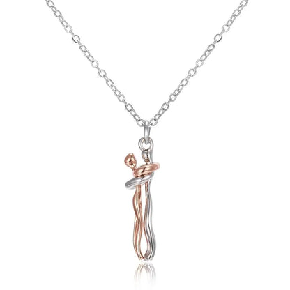 Collar de moda con colgante de abrazo para hombre y mujer, gargantilla