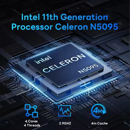 Portátil de 14,1" con Intel Celeron N5095, 16 GB DDR4, 512 GB SSD de 1 T