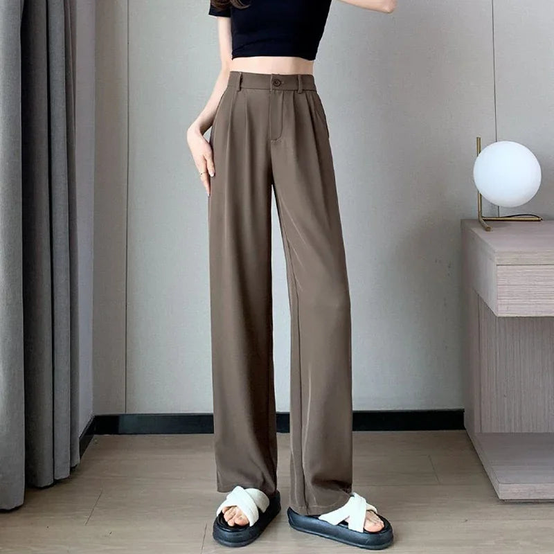 Pantalones de traje para mujer, pantalones clásicos de moda para dama