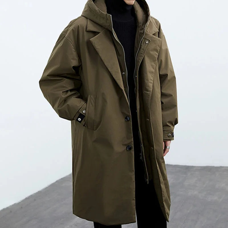 Gabardina larga a prueba de viento de color sólido, nueva moda de primavera