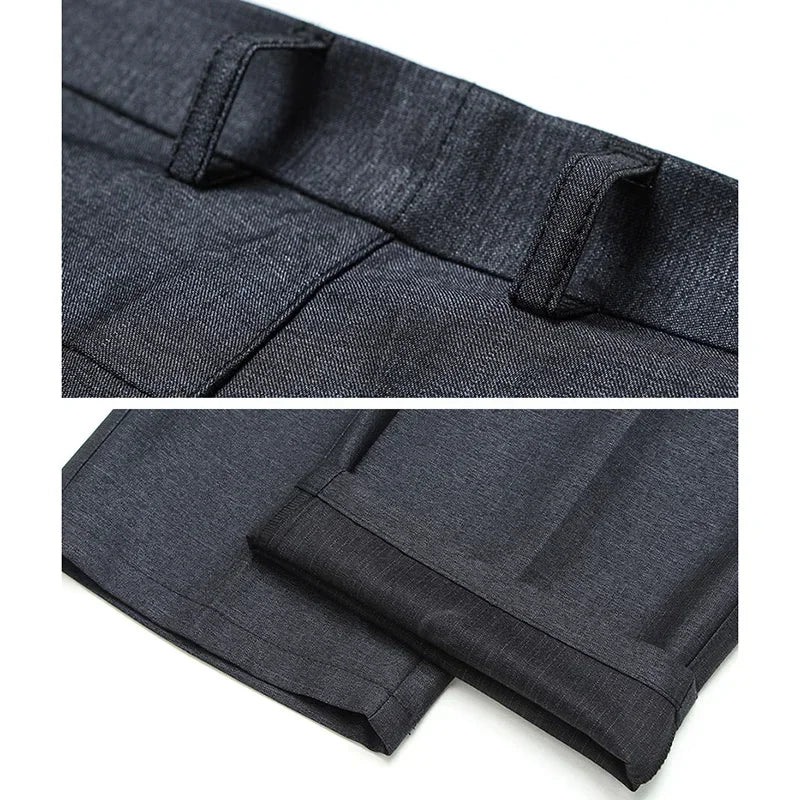 Pantalones de traje de negocios para hombre, de pierna estrecha y recta