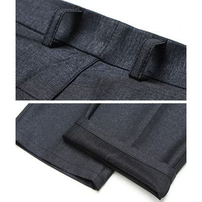 Pantalones de traje de negocios para hombre, de pierna estrecha y recta