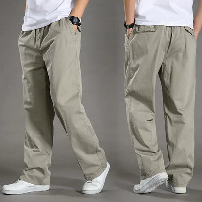 Pantalones cargo 95 % algodón para hombre, ropa de trabajo de verano