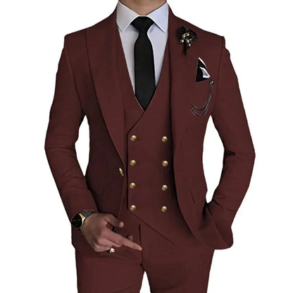 Trajes de moda para hombre, 3 piezas, estilo boutique, de ocio