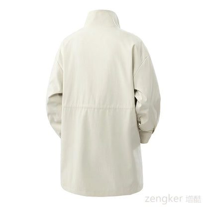 Gabardina de gran tamaño para hombre, chaqueta informal de primavera y otoño