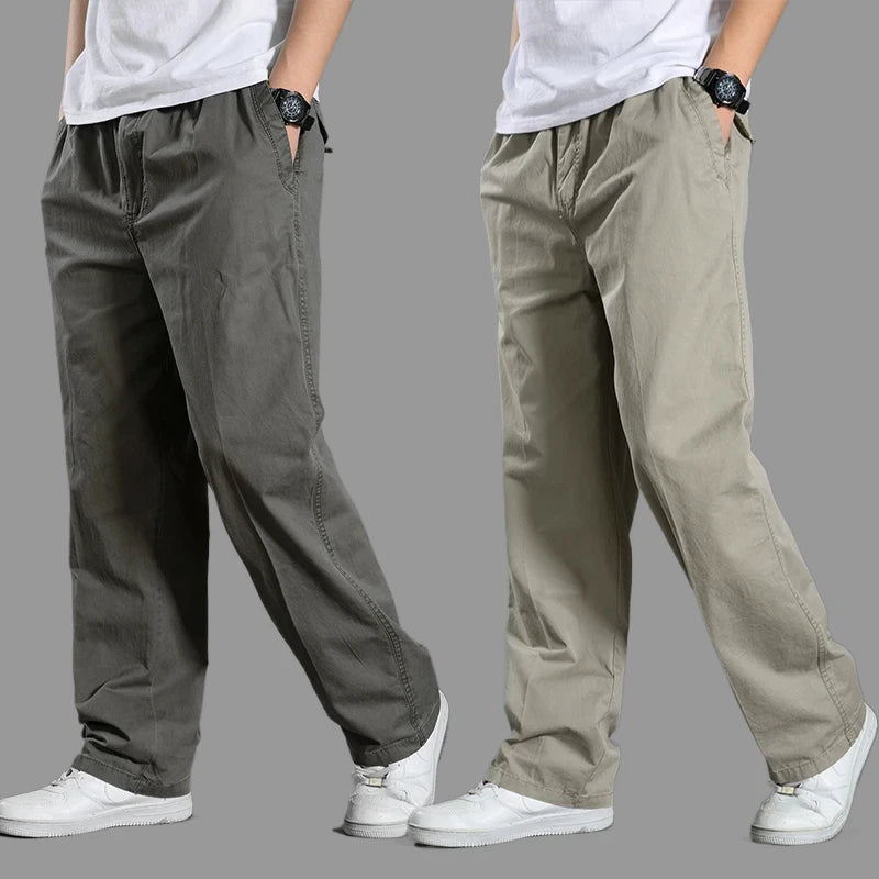 Pantalones cargo 95 % algodón para hombre, ropa de trabajo de verano