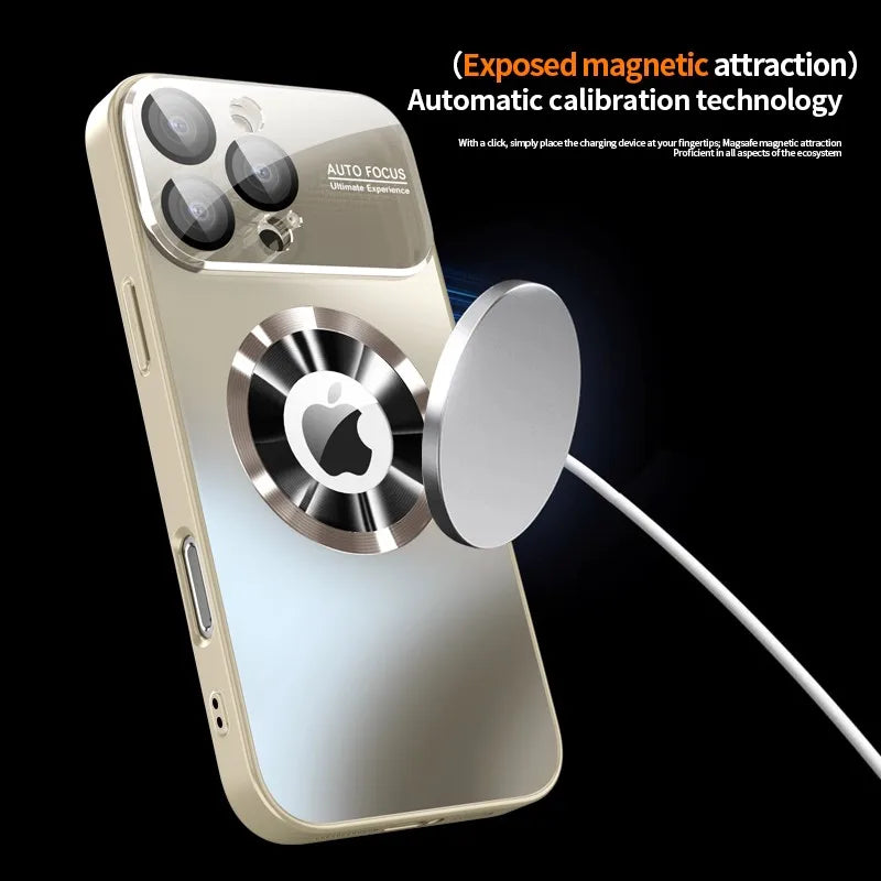 Nueva funda mate de lujo metálica de titanio para iPhone 16, 15, 14, 13