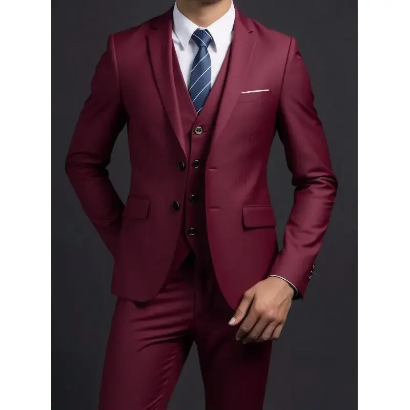 Traje (Blazer + Chaleco + Pantalones) para hombre, estilo británico