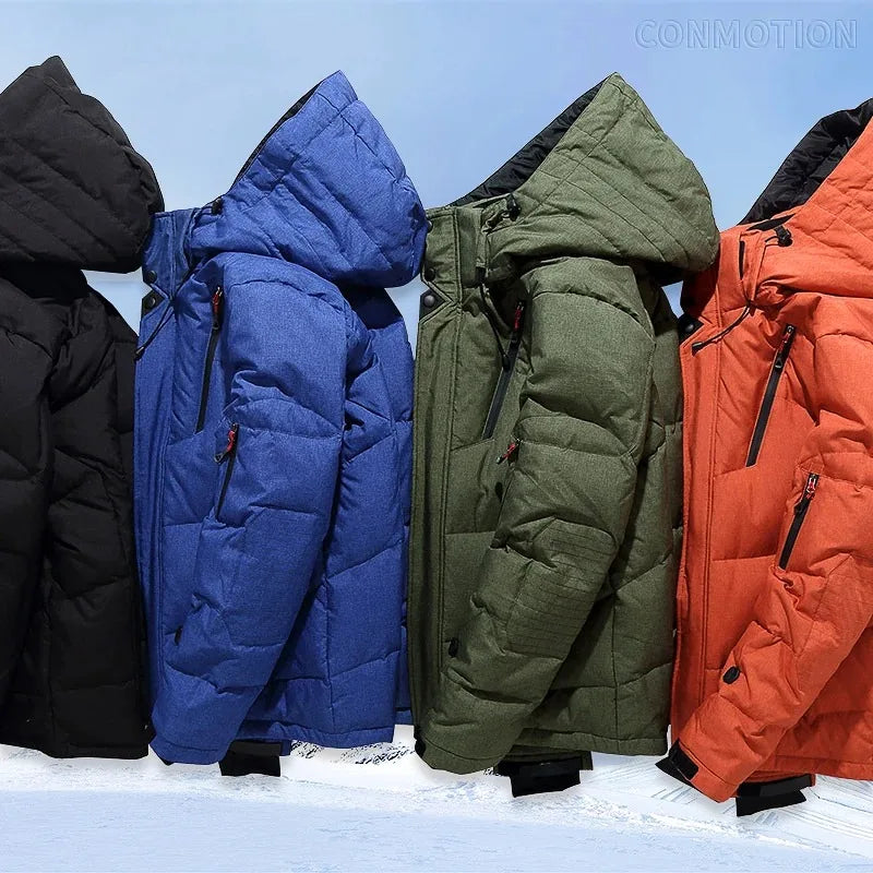 Chaqueta de plumón de pato blanca de invierno para hombre