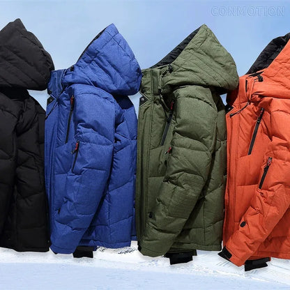 Chaqueta de plumón de pato blanca de invierno para hombre