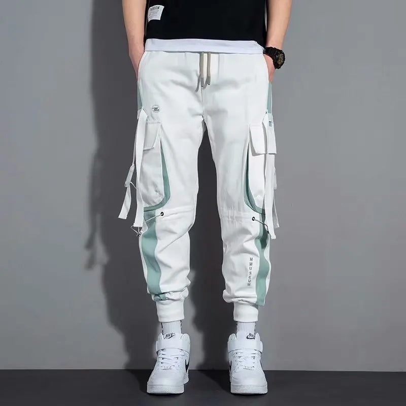 Pantalones cargo con cordón y múltiples bolsillos, pantalones cargo