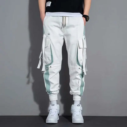 Pantalones cargo con cordón y múltiples bolsillos, pantalones cargo