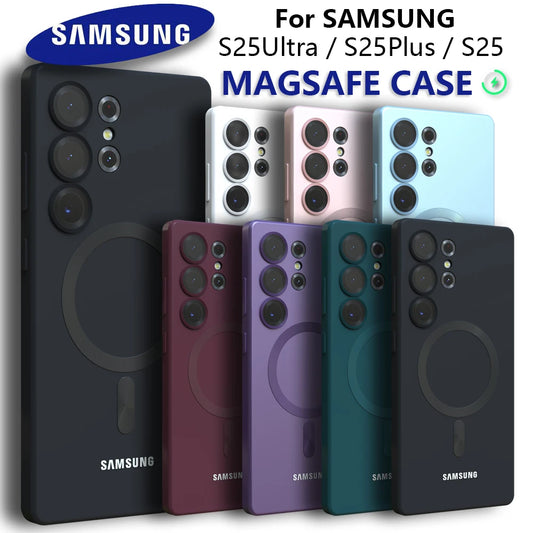 Funda de silicona suave de lujo Magsafe para Samsung Galaxy S25 Ultra